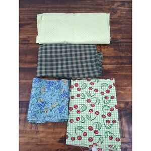 Lot of fabric, fruit, plaid, dots, blues‎ and greens, 15.7oz
